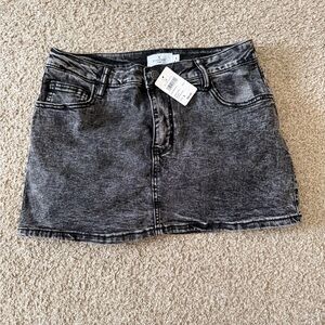 Black Acid Wash Skort